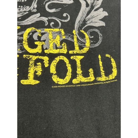 Vtg Y2K Avenged Sevenfold 2006 Black Snake & Skull Graphic T-Shirt Size Medium - Picture 4 of 9